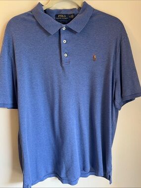 Polo by Ralph Lauren Heathered Blue Short-Sleeve Polo Classic Fit